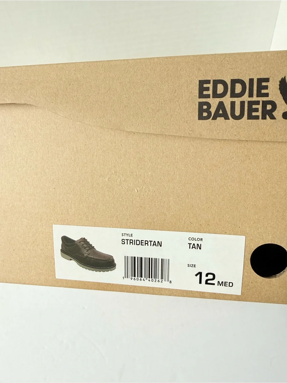 Eddie Bauer Stridertan Shoes Lace Up Casual  Mens 12 M Color Tan 120713 1NWT